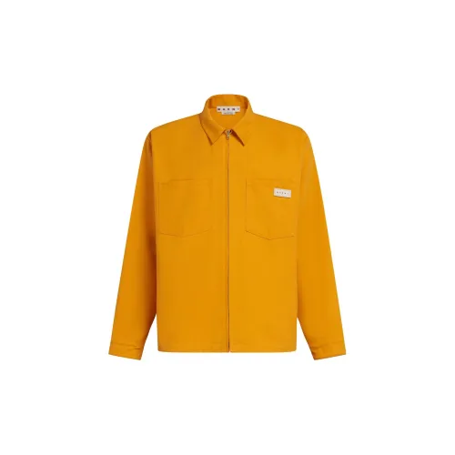 MARNI Shirts Men Mustard Yellow