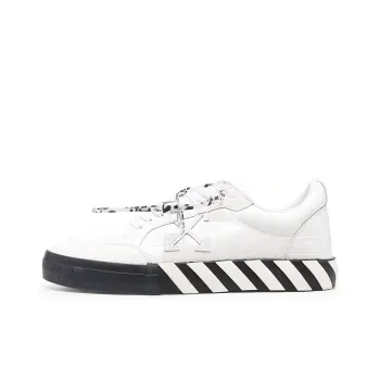 OFF WHITE Vulc Low Croco Leather White Black