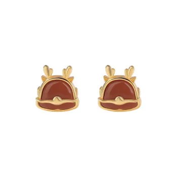 Xiaoyinjiang Agate Stud Earrings Ear Ornaments Jade Ear Ornaments Women's