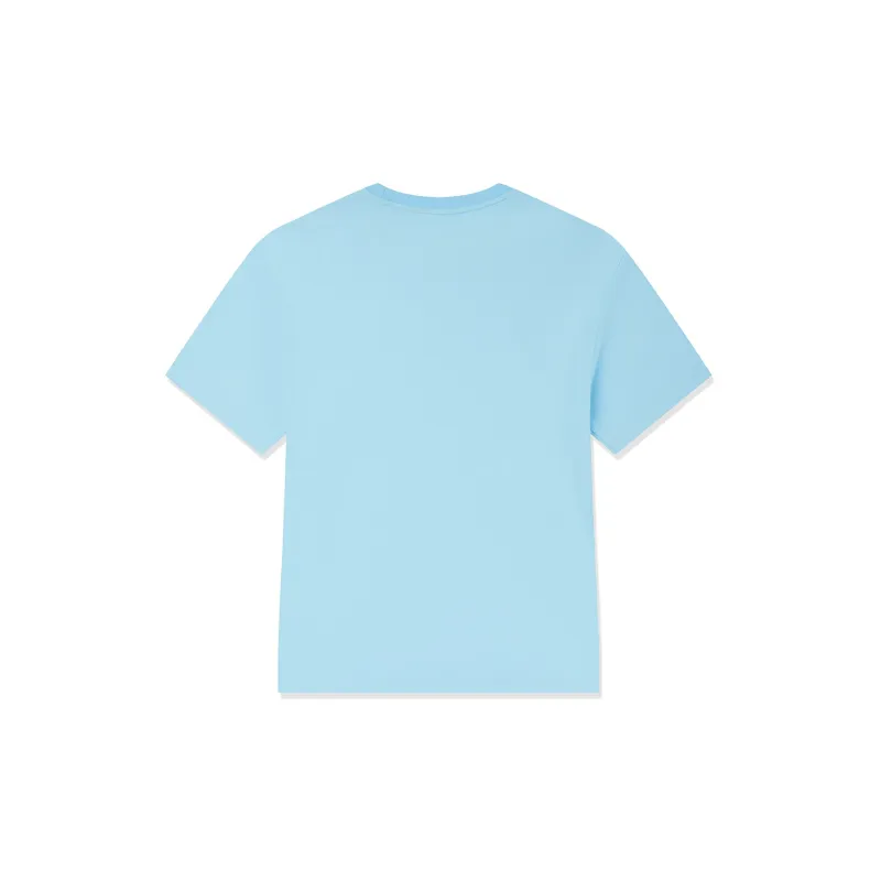 QIAODAN Drop Shoulder Sleeve T Shirt Unisex Sunny Mountain Blue-1