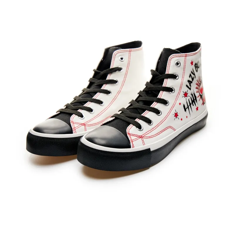 LAZY BONS Height Increasing Abrasion Resistant Lightweight High Top Canvas Shoes Unisex-10