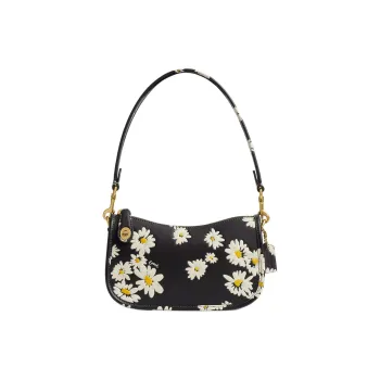COACH Swinger Glove Tanning Handbag Shoulder Bag Small Size Women's Black Multicolor