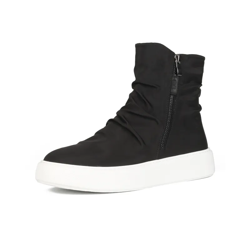 Thai Points Durable Breathable High Top Skateboard Shoes Men's Black-1