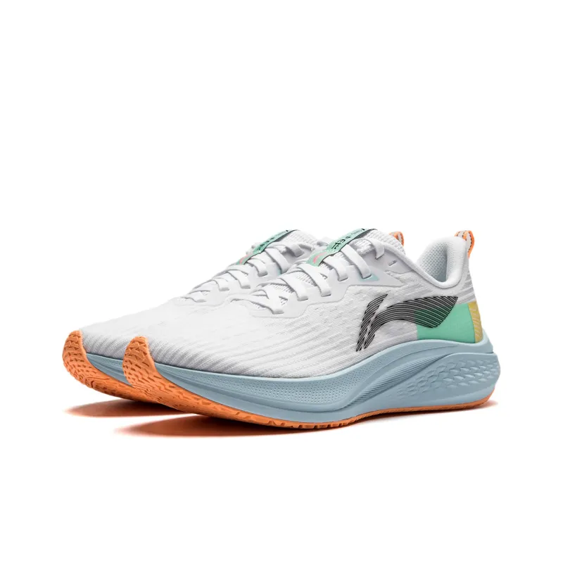 LiNing Red Hare 7 Cushioning, Slip Resistant, Lightweight Low Top Sprint Running Shoes Women's Standard White green-2