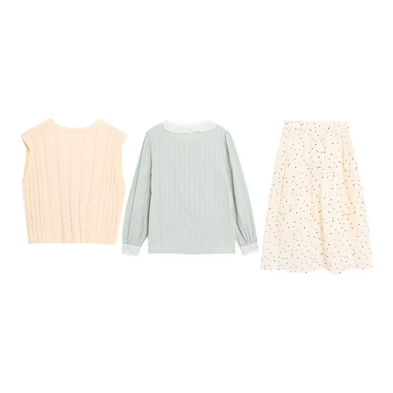 ZVJH Two Piece Skirt Sets Women's-1