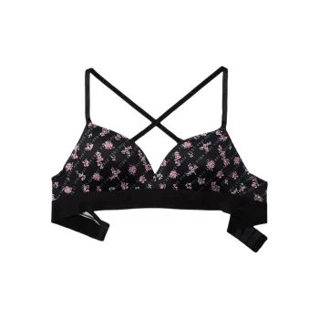 VICTORIA'S SECRET Bra Women's Black Floral