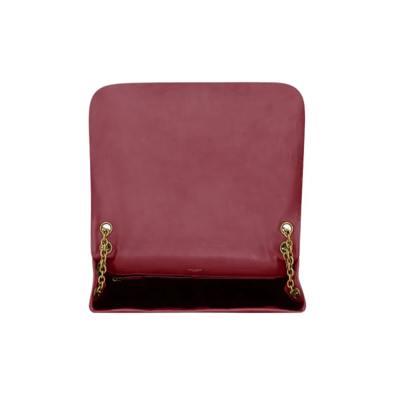 SAINT LAURENT Jamie Lambskin Handbag, Shoulder Bag Women's Merlot Red-4