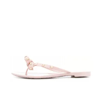 Valentino ROCKSTUD Stud Flip Flops Women's Pink