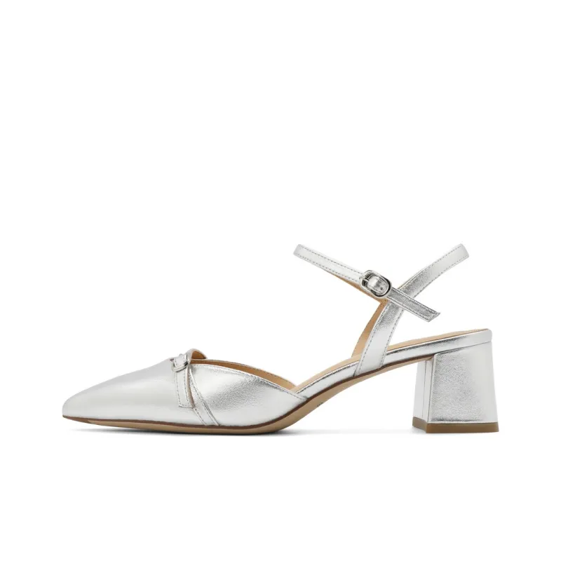 BELLE Casual Single Shoes 5CM Women's Apricot Beige Silver Gold-0