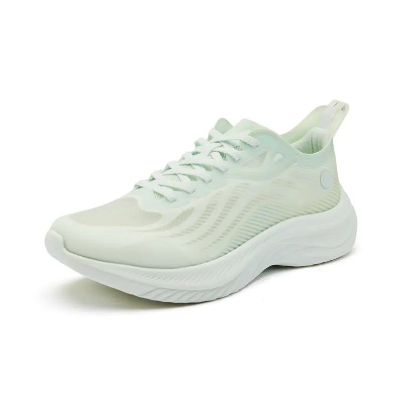 QIAODAN Light Speed 4.0PLUS Running Shoes Women's Low Top Light Transparent Green Celadon-2