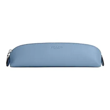 COACH Pencil Case Leather Pencil Case Storage Bag Small Size Women's Cornflower Blue With Multicolor Wild Multicolor