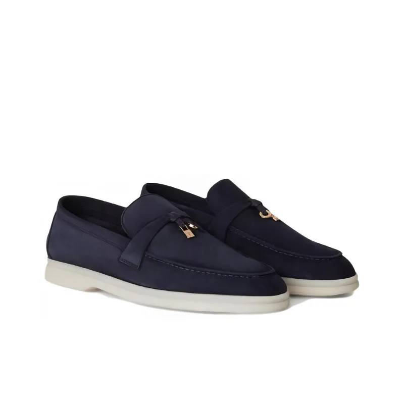 Loro Piana Casual Single Shoes Women's Dark Blue-2