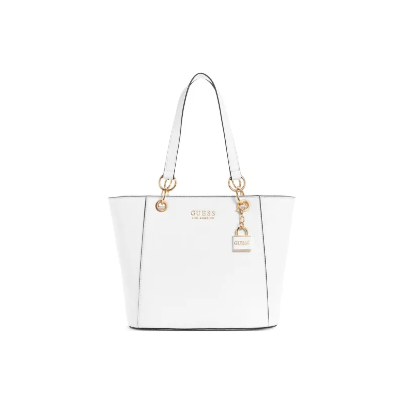 GUESS Artificial Leather Tote Bag, Shopping Bag, Handbag Women's White-0