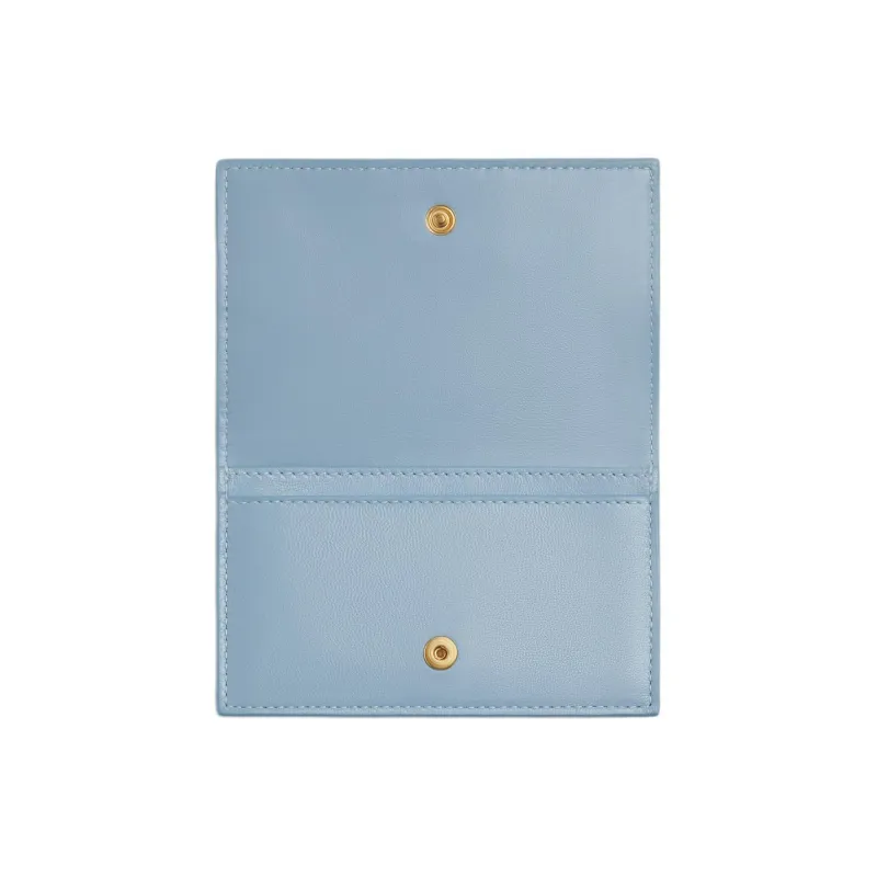 Bottega Veneta Intrecciato Sheepskin Wallet Women's Light Blue-2