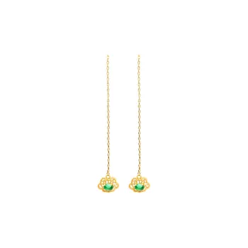 OGDAID Colored Glaze Jade Stud Earrings Women's