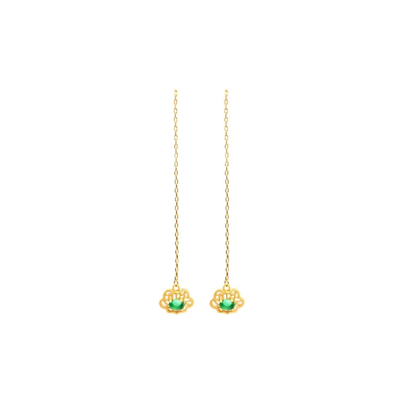 OGDAID Colored Glaze Jade Stud Earrings Women's-0