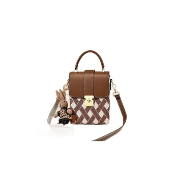 Weymond Pu Portable One Shoulder Crossbody Cell Phone Pouch Women's Brown/Pink/Khaki/Black