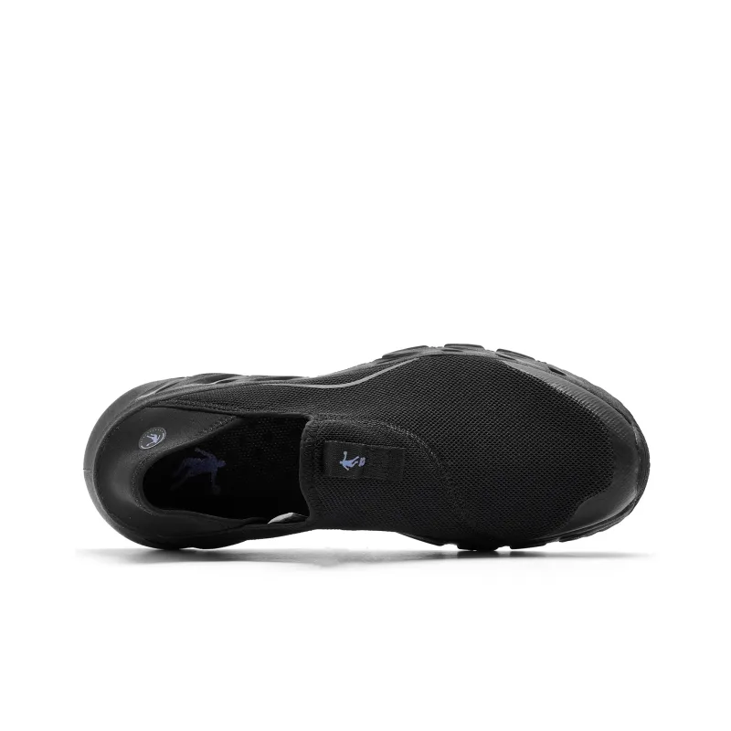 QIAODAN Lightweight Quick Dry Slip Resistant Low Top Running Shoes Men's Black Blue-2