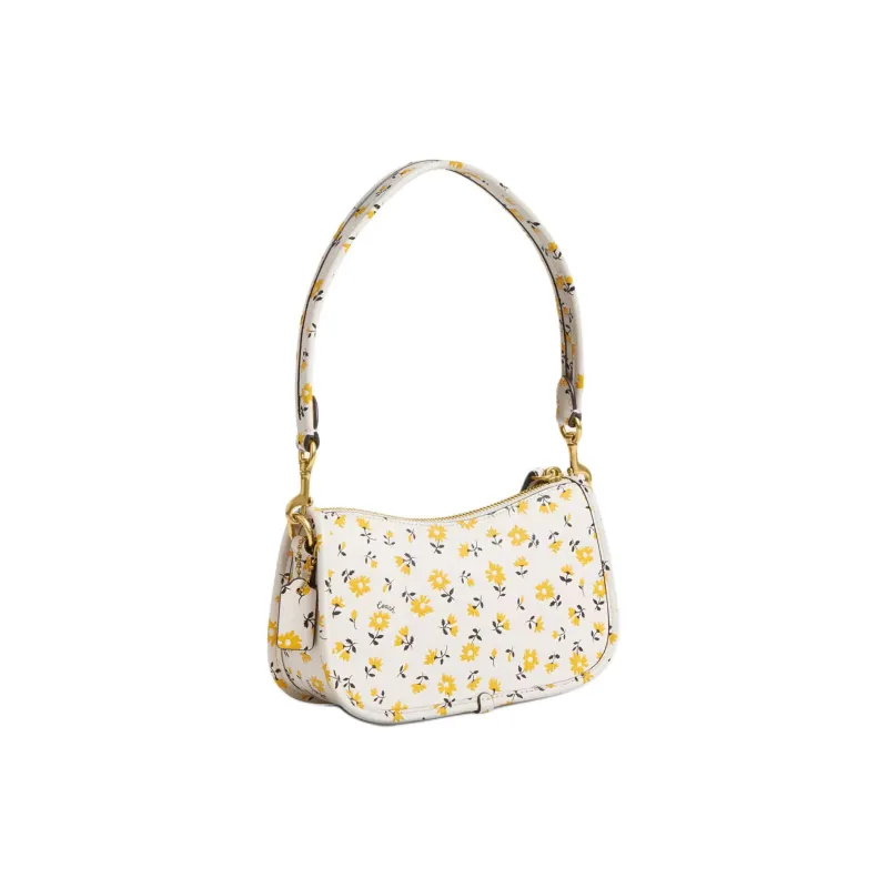 COACH Swinger Glove Tanning Handbag, Shoulder Bag Trumpets Women's Brass & Chalk Multicolor-1