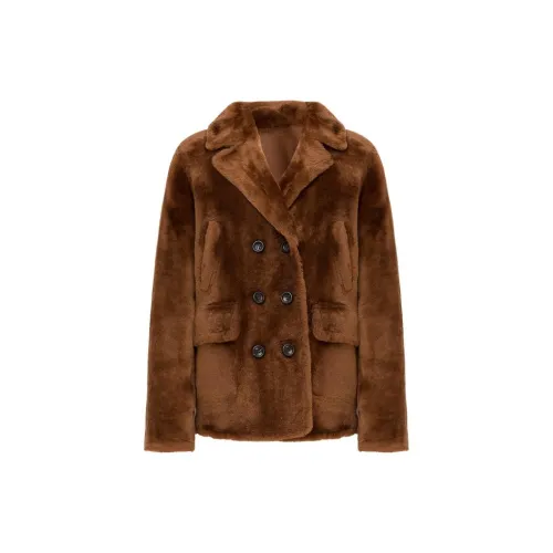 Yves Salomon Coats Women's Brown