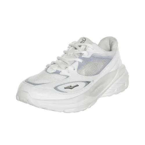 Erke Running Shoes Women's Low-Top Crystal White/Bright Silver