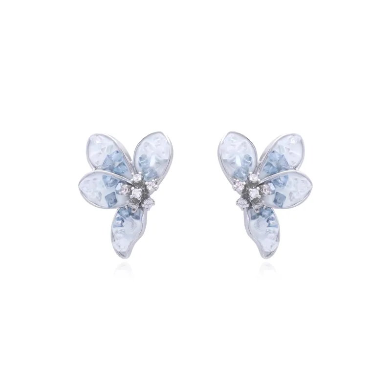 HOLLY RYAN Crystal Refreshing Lively Romantic Fringe Butterfly Hoop Earrings Women's-2
