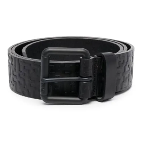 DIESEL B-Monogram Le Embossed-logo Leather Belt