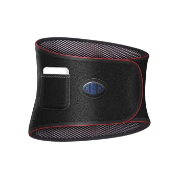 LIZI Back Support Braces Breathable Warm Protective Electric Heating Massage Black Unisex