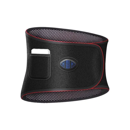 LIZI Back Support Braces Breathable Warm Protective Electric Heating Massage Black Unisex