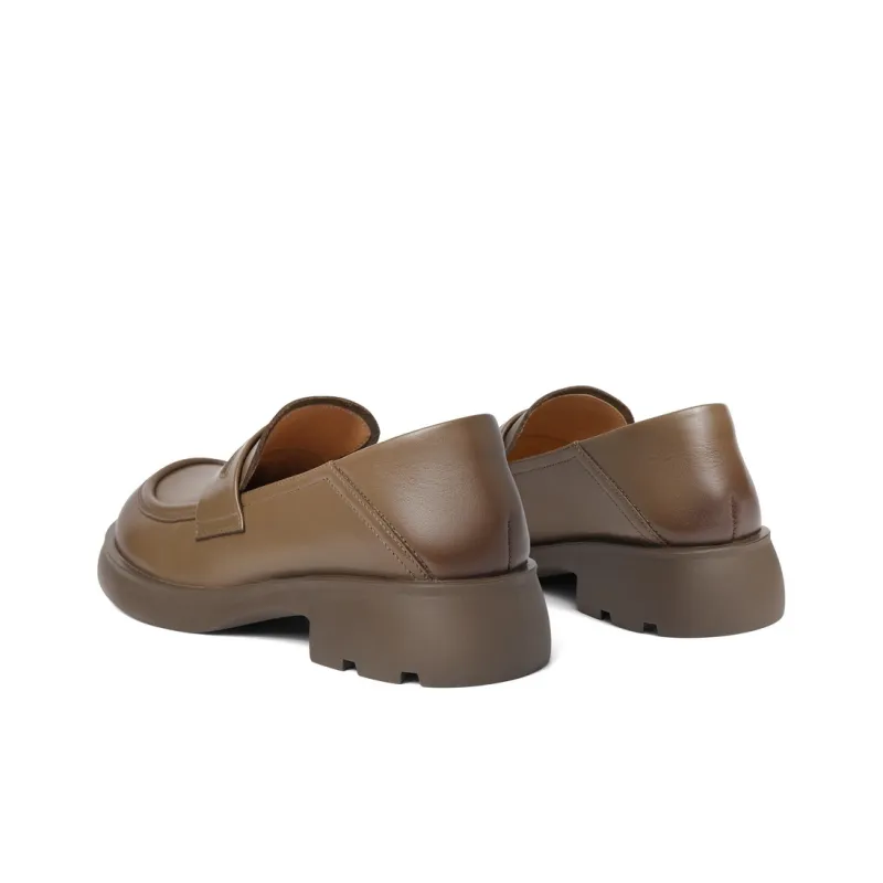 BELLE Loafers 3.5CM Women's Black Beige Brown-3