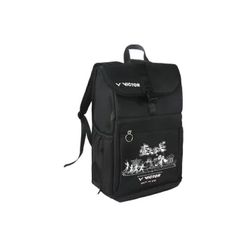 VICTOR PU Synthetic Leather With Polyester Backpack Regular Unisex Black