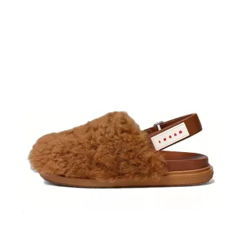 MARNI Logo Patch Slingback Sandals Women's