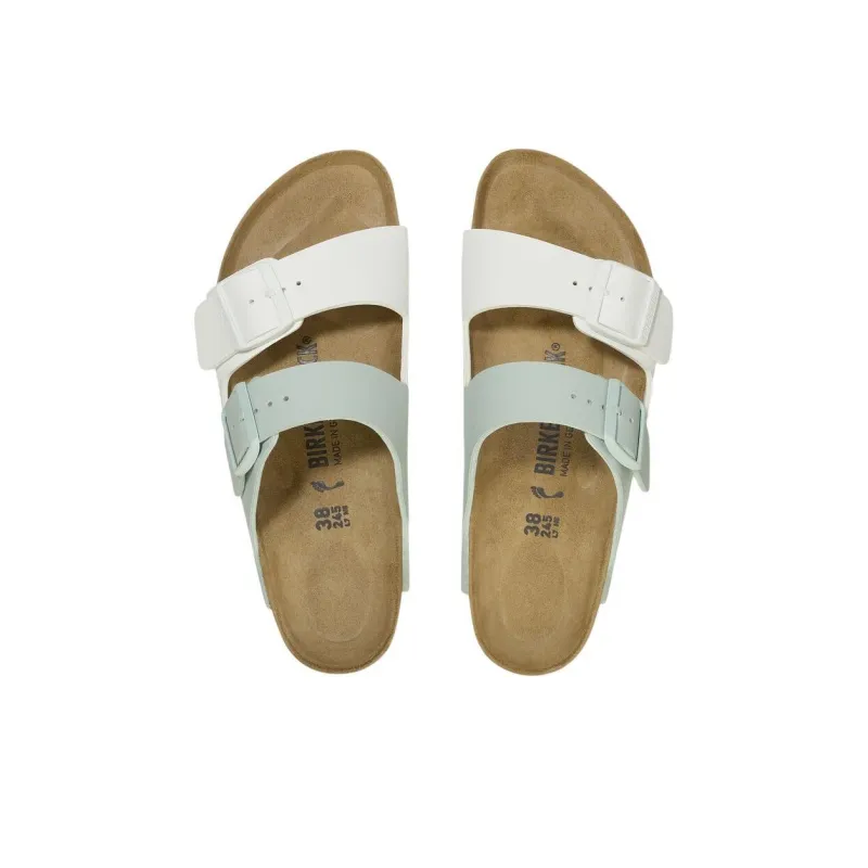 Birkenstock Slide Slippers Women's Green White Narrow-3