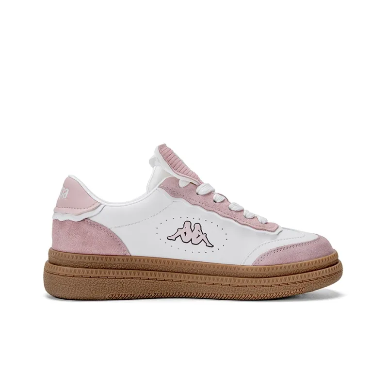 Kappa Anti Slip Wear Resistant Low Top Skateboard Shoes Women's White Pink-1
