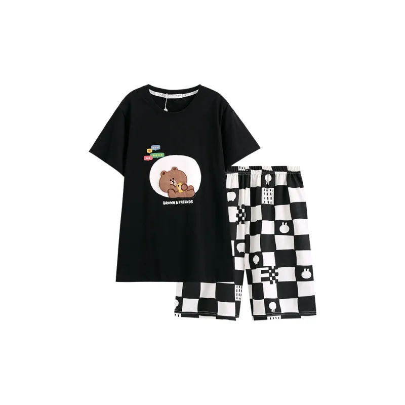 FENTENG x LINE FRIENDS Pajama Set Women's Black-0