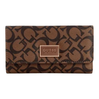 GUESS Coated Canvas Clutch Women's Dark Brown
