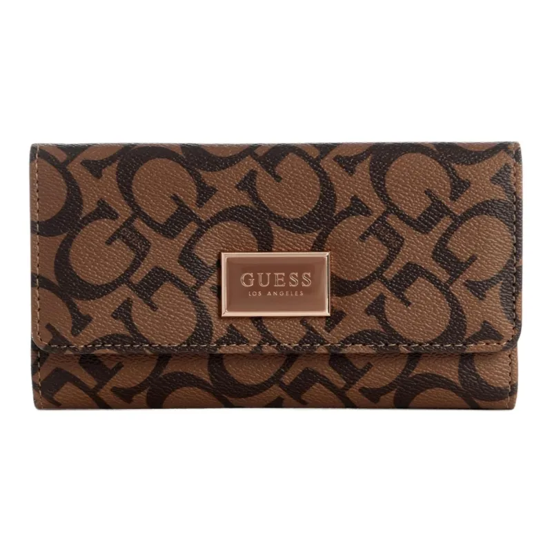 GUESS Coated Canvas Clutch Women's Dark Brown-0