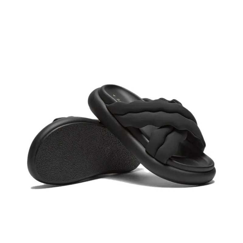 BASTO Slide Slippers Women's White/Black/Silver-9