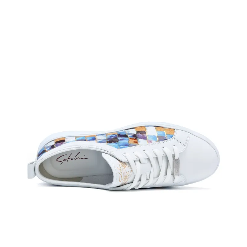 Satchi Stylish Skateboarding Shoes Men's White 3CM-3