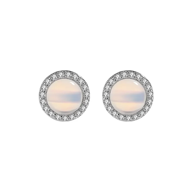 7℃ Jade Stud Earrings Women's-4