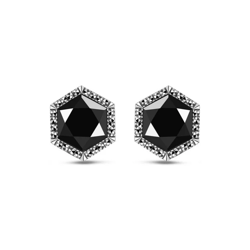 MGS Agate Jade Stud Earrings Women's-0