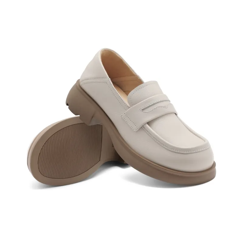 BELLE Loafers 3.5CM Women's Black Beige Brown-16