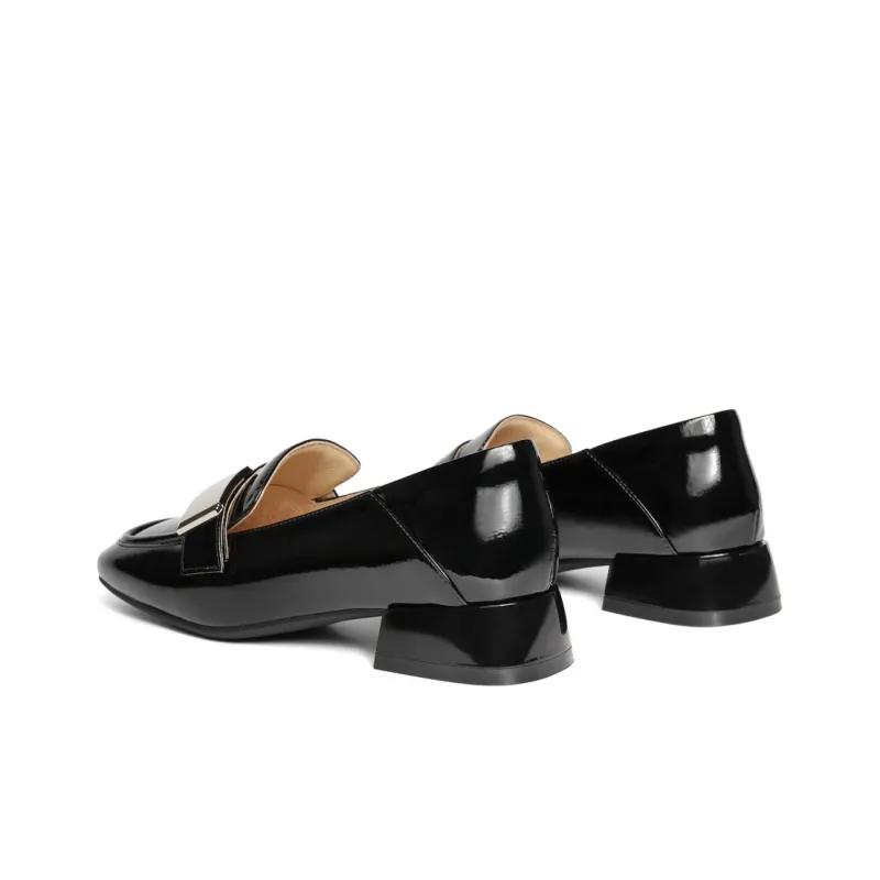 BELLE Loafers 3CM Women's Ecru, Black-3