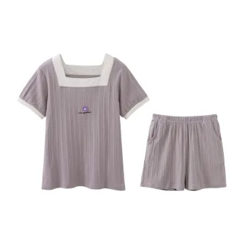 Huggy Kissy Pajama Set Women's Elegant Purple