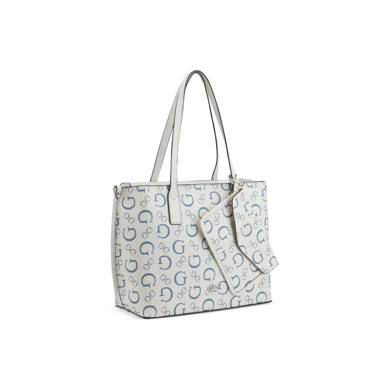 GUESS Artificial Leather Tote Bag Shopping Bag Handbag Women's Blue-1