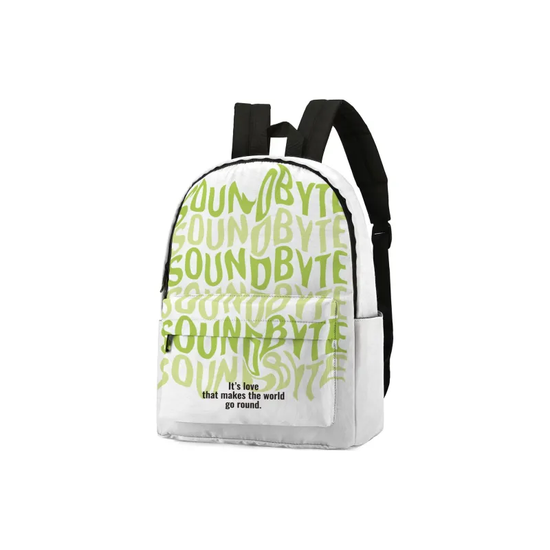 ONRF × SOUNDBYTE Collaboration Polyester Students Backpack Laptop Bag Regular Unisex White-1