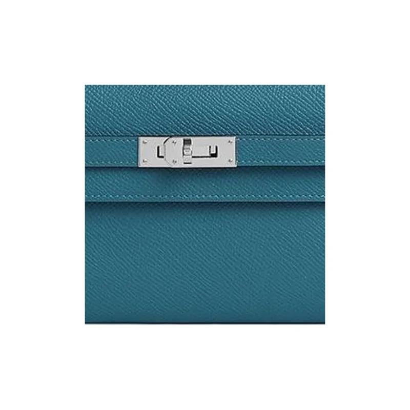 HERMES Kelly Epsom Calfskin Crossbody Bag Shoulder Bag Women's D2 NEW BLEU JEAN Denim Blue-3