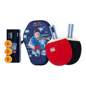 DOUBLEFISH Ping Pong Paddles Unisex Black/Red