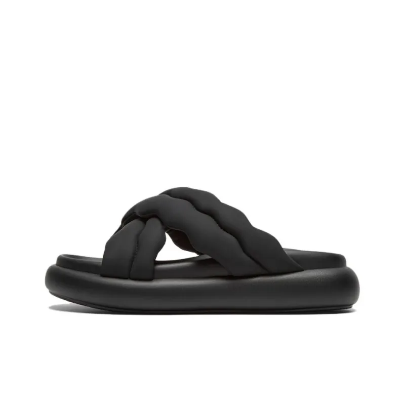 BASTO Slide Slippers Women's White/Black/Silver-5