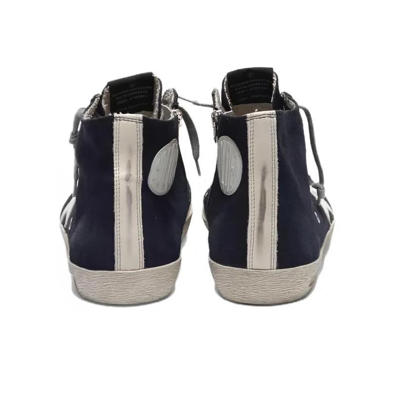 Golden Goose High Top Skateboard Shoes Men's Dark Blue-4